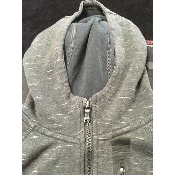 Nike Boys Small Heather Gray Full Zip Hoodie Turtle Neck Front Zipper Pocket - Picture 5 of 8